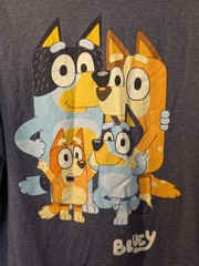 Bluey Family Graphic T-Shirt Men’s XL Blue Cotton Blend Short Sleeve Disney BBC