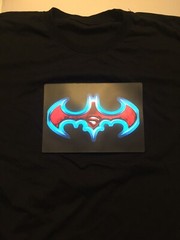 Batman Superman Sound-Activated LED T-Shirt