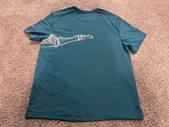 Nike Air Dri Fit Blue run running NY LA marathon skeleton bone swoosh t shirt M