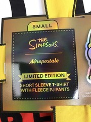 The Simpsons X Aeropostale Limited edition Duff beer Red Shirt & Gray Pants Sz S