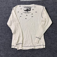 J. America Thermal Shirt Mens Medium Cream Cotton Waffle Knit Buck Ridge Graphic