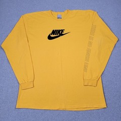 Vintage Nike Shirt Men XL L/S Y2K There Is No Finish Line Center Swoosh Big Logo