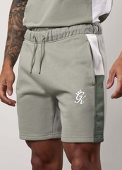 Gym King Contrast Panel Shorts – Fern Green/Soft Khaki/White