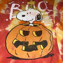 Peanuts Shirt Adult Boo Size 2XL Snoopy Tie Dye Orange Long Sleeve
