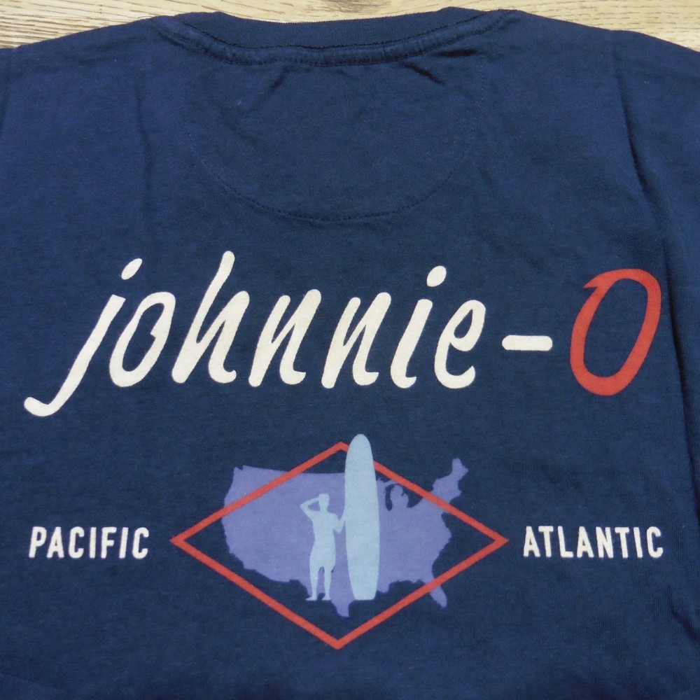 JOHNNIE O Mens M MEDIUM T SHIRT COSTAL WAY NAVY BLUE GOLF BRENNAN 2.0