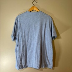 Cremieux Classics Mens XL Blue Heathered Cotton Short Sleeve Henley Shirt Logo