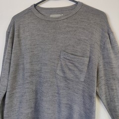 Cadet Military Inspired Wool Blend Long Sleeve T Shirt Small Gray Base layer