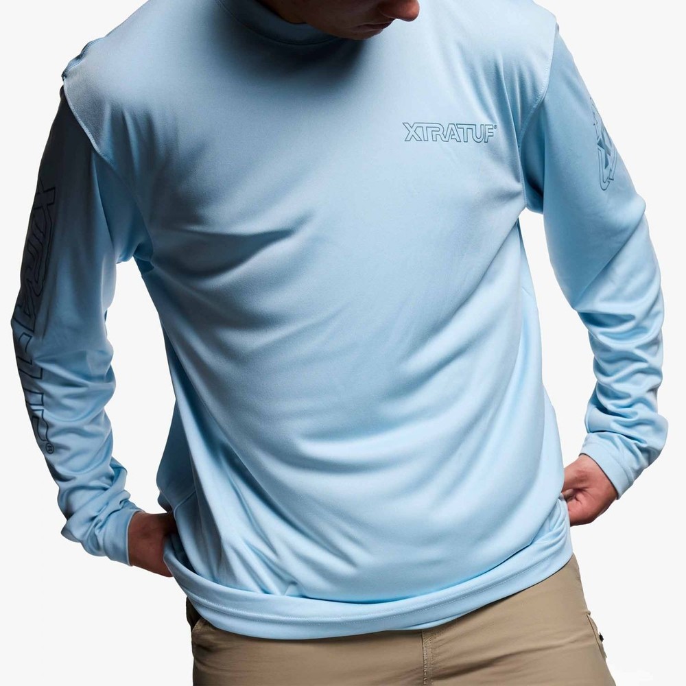 XTRATUF Men’s Long Sleeve Tee Clear Sky – XALS202, Clear Sky
