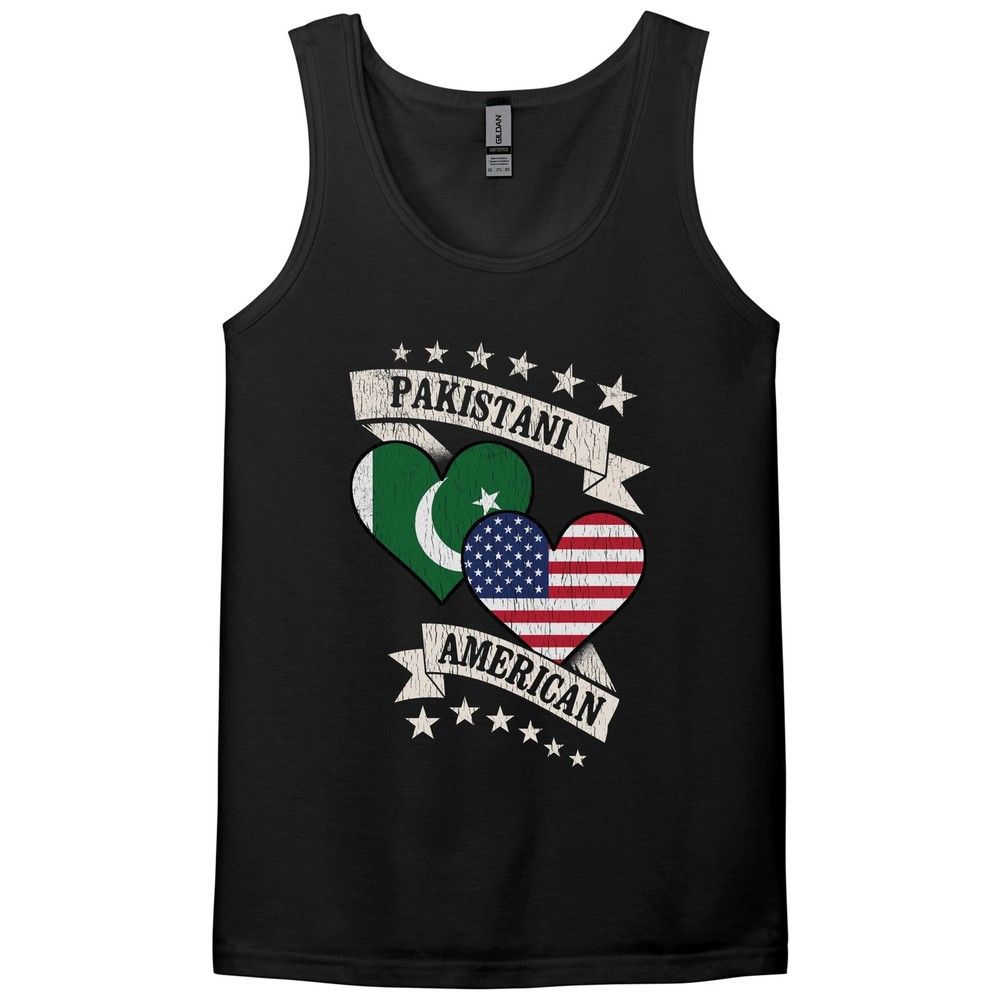 Pakistani American Heart Flags Pakistan America Tank Top