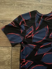 NIKE Dri Fit Miler Running Shirt Rare Black Floral Fiesta CD0124-469 Men’s Small