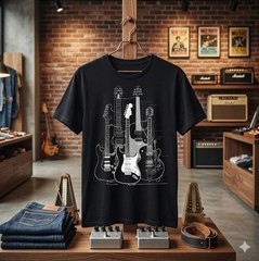 Guitar Shirt for Men Music Shirt for Guitar Players and Music Lovers Band – H092