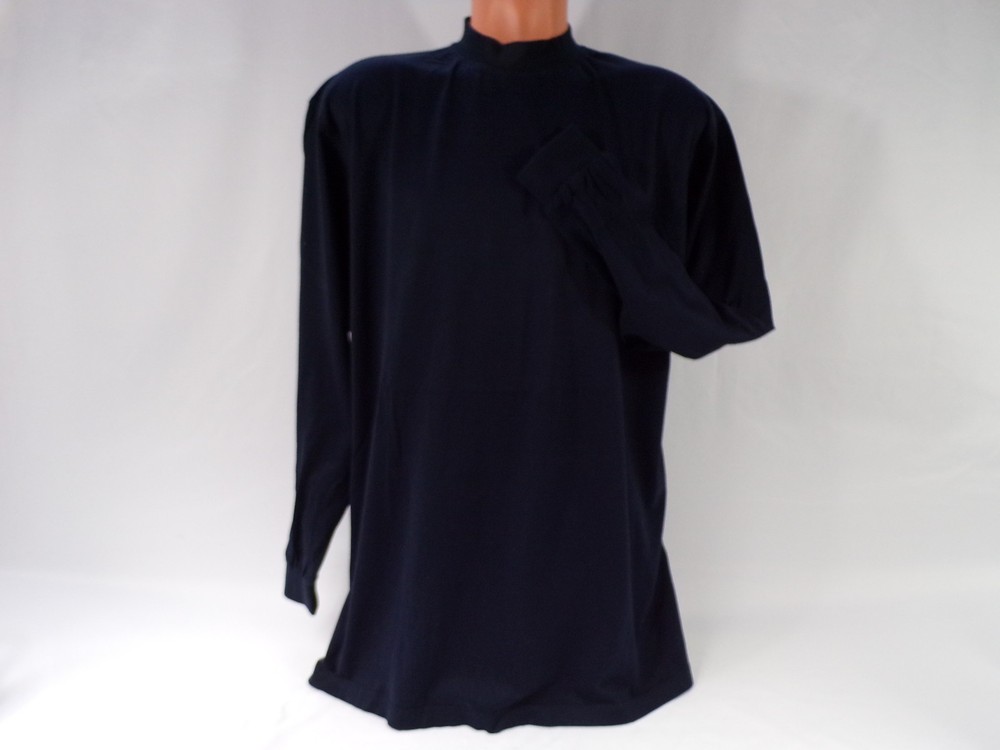 Vintage Nick Price T Shirt L/S Men L Navy Mercerize Cotton Straight Hem Vent A26