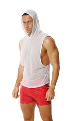 Mens Transparent T-shirt Glossy Tight Boxer Shorts Casual Breathable Sports Suit