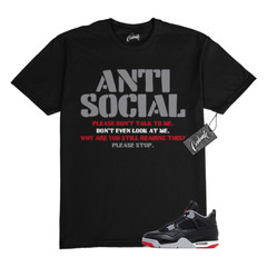 4 Bred Reimagined Black Cement Grey Varsity Red Summit White T Shirt Match AS