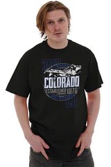 Rocky Mountains Colorado Trail Camp Souvenir Adult Short Sleeve Crewneck Tee