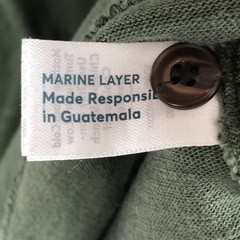 Marine Layer Henley Shirt Men S Olive Green Short Sleeve Hemp Cotton Casual Tee