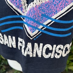 Vintage 80s 90s San Francisco CA Single Stitch Puff Print Boxy Tee USA Made Rare