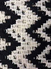 Men’s Norsecode Crochet Shirt Black Cream Short Sleeve Sz M Boho Cottage