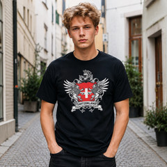 Switzerland Alps Mountain Graphic T-Shirt Swiss Flag Travel Adventure Tee