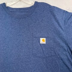 Carhartt Pocket T-Shirt Mens 2XL Blue Heather Short Sleeve Workwear Tee