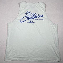 Chubbies Shirt Mens 2XL Light Green Tank Top Pocket Weekends Only Graphic
