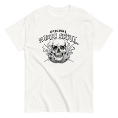 New Mens White Trendy T-Shirt “Original Toxic Skull” Streetwear S, M, L, XL, 2XL