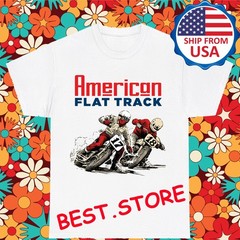 AMA American Flat Track Motocross Men’s White Size S-5XL