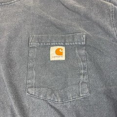 Carhartt Shirt Mens Large Blue Long Sleeve Pocket Workwear Tee Relaxed Fit