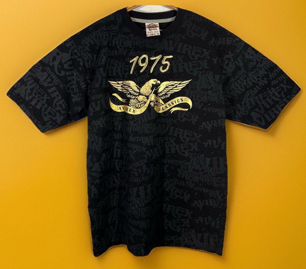 Avirex Classics Golden Eagle Tee 1975 AOP Streetwear Hip Hop Men’s Sz XL T Shirt