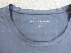 John Varvatos Shirt Mens XL Blue Mineral Wash Cotton Crewneck Tee Casual Peru