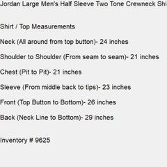 Jordan Large Men’s Half Sleeve Two Tone Crewneck Shirt