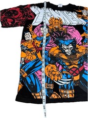X-Men AOP All Over Print T-Shirt Street Couture Tagged L Black Marvel Comic