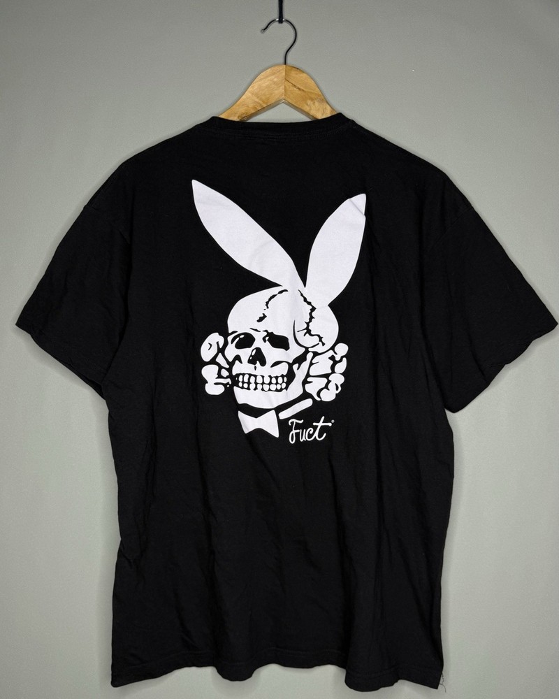 Fuct SSDD Death Bunny Playboy T Shirt Tee Sz L Black Rare Vtg USA Made