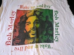 Bob Marley Vintage T Shirt Size XL Wake Up And Live Cut Off Sleeveless Spots