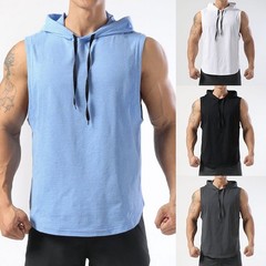 Mens Sleeveless Gym Hoodie Vest Perfect for Sports Fitness and Casual Wear