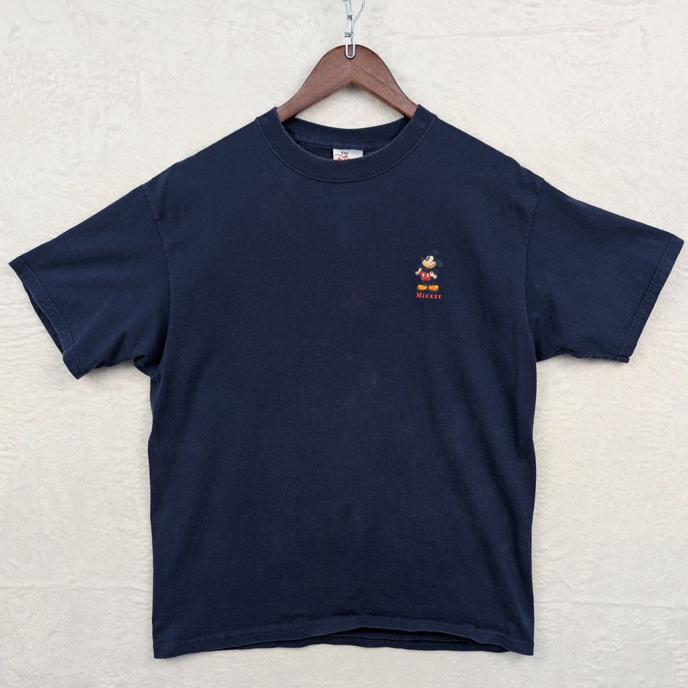 VTG The Disney Store T-Shirt Men’s L Navy Blue Mickey Mouse Made in USA 90s