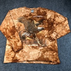 Back to Earth Mens XL Tie Dye Long Sleeve Eagle T Shirt Vintage USA 90’s Y2K
