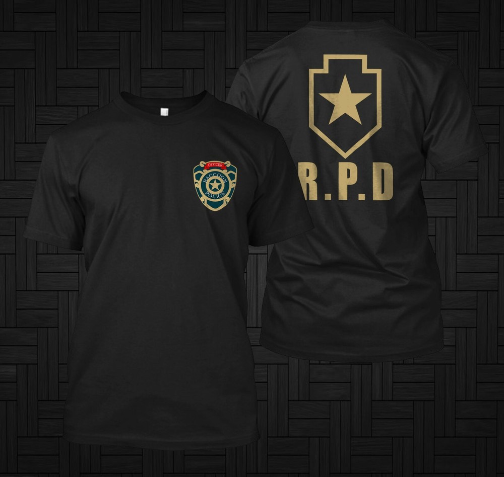 Rare Resident Evil Remake 2 Biohazard RPD The Racco – Custom front and back tee
