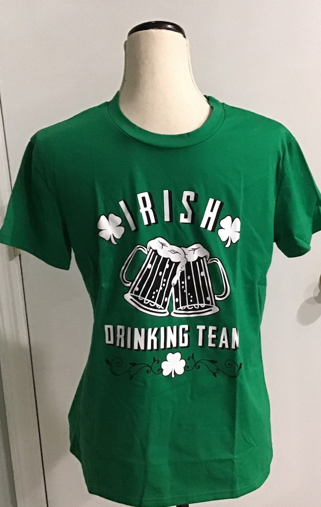 Men’s Funny Irish Drinking Team Shirt St Patrick’s Day T Shirt Green Size S NEW