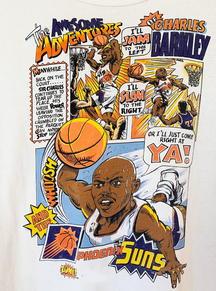 Vintage 90s Charles Barkley T-Shirt Awesome Adventures of Sir Charles 3A1161