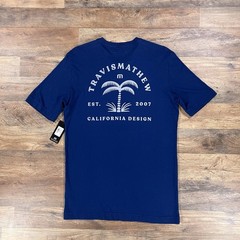 Travis Mathew T Shirt Mens Small Blue Crew Neck Cotton Short Sleeve Golf NEW