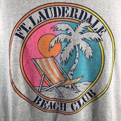 Vtg 80s Shirt Adult Large Gray Sleeveless Fort Lauderdale Beach Club Graphic Tee