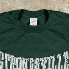 Vintage Strongsville High School Basketball Graphic T Shirt Green 90s Size Large