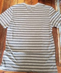 Vurt T-Shirt Brand Horizontal Stripes Soft Material Nice Feel Gray V Neck