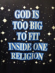 One God One Planet One People Religion Unity RARE Large T-Shirt