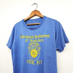 Vintage 80s Teamsters T Shirt Vtg 1980s Paper Thin Burnout WorK Tee Union USA L