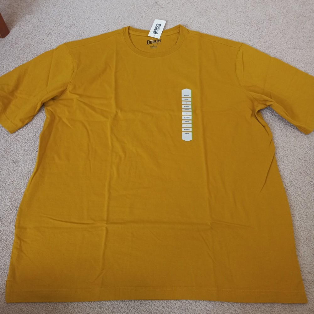 NWT! DULUTH Trading Men’s Yellow Mustard Cotton Short Sleeve Tee Shirt Casual L