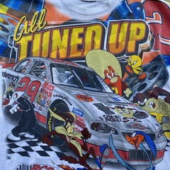 Vintage 90s NASCAR Looney Tunes Kevin Harvick All Tuned Up Chase Authentics AOP