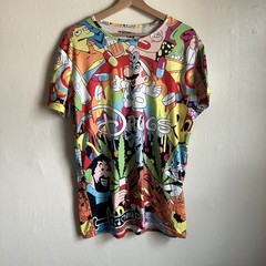 Hoodie Lab Shirt Multicolor Psychedelic Drugs Cartoon Graphic Tee Mens XL