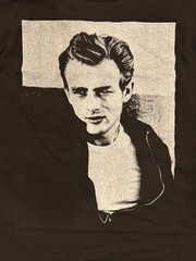 Deadstock James Dean Graphic Tee Glassons Radio Days Black T-Shirt Size 14 Rare